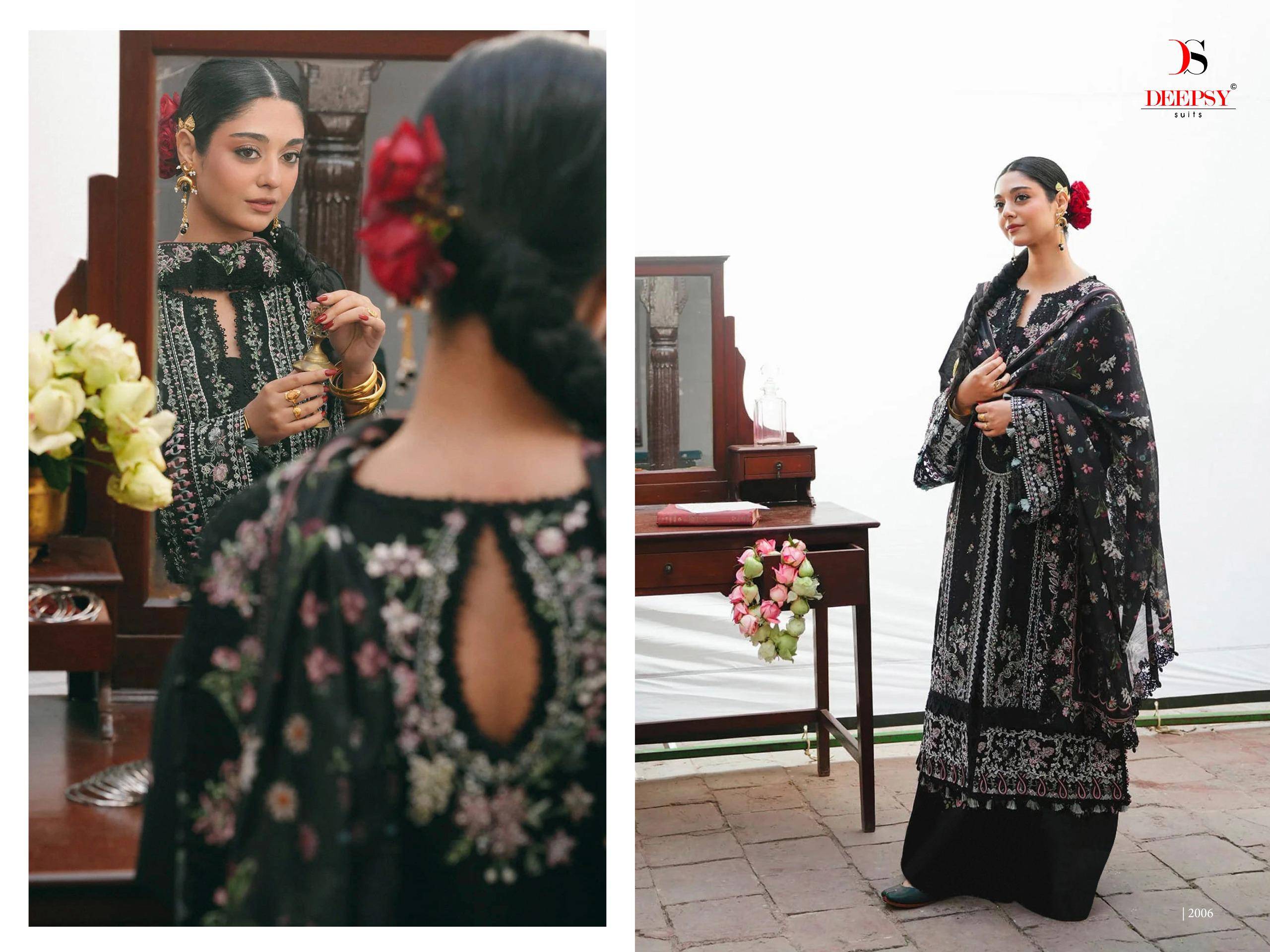 ELAF  Premium-5 Luxury Lawn by DEEPSY SUITS 2001 TO 2006 SERIES Pakistani Stylish Embroidered Pure Cotton Dresses At Wholesale Price